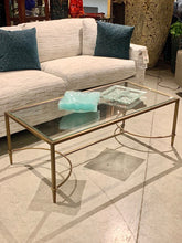 Luxury brushed brass and glass coffee table, Baker Furniture