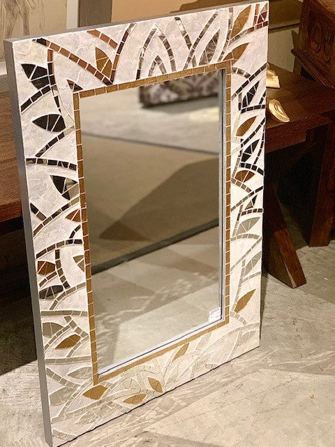 Mosaic mother of pearl mirror