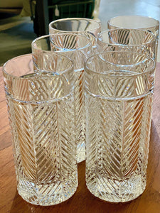 Ralph Lauren "Herringbone" high ball glasses, set of 6