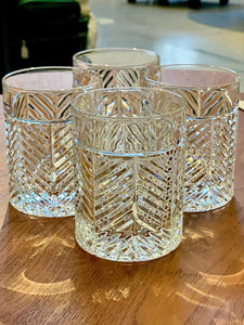 Ralph Lauren "Herringbone" low ball glasses, set of 4