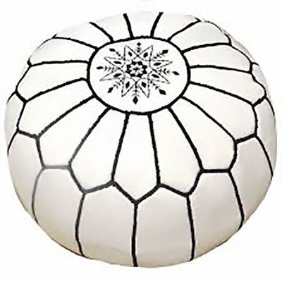 White Moroccan Pouf