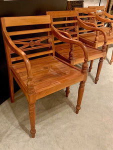 Set of 4 teak armchairs