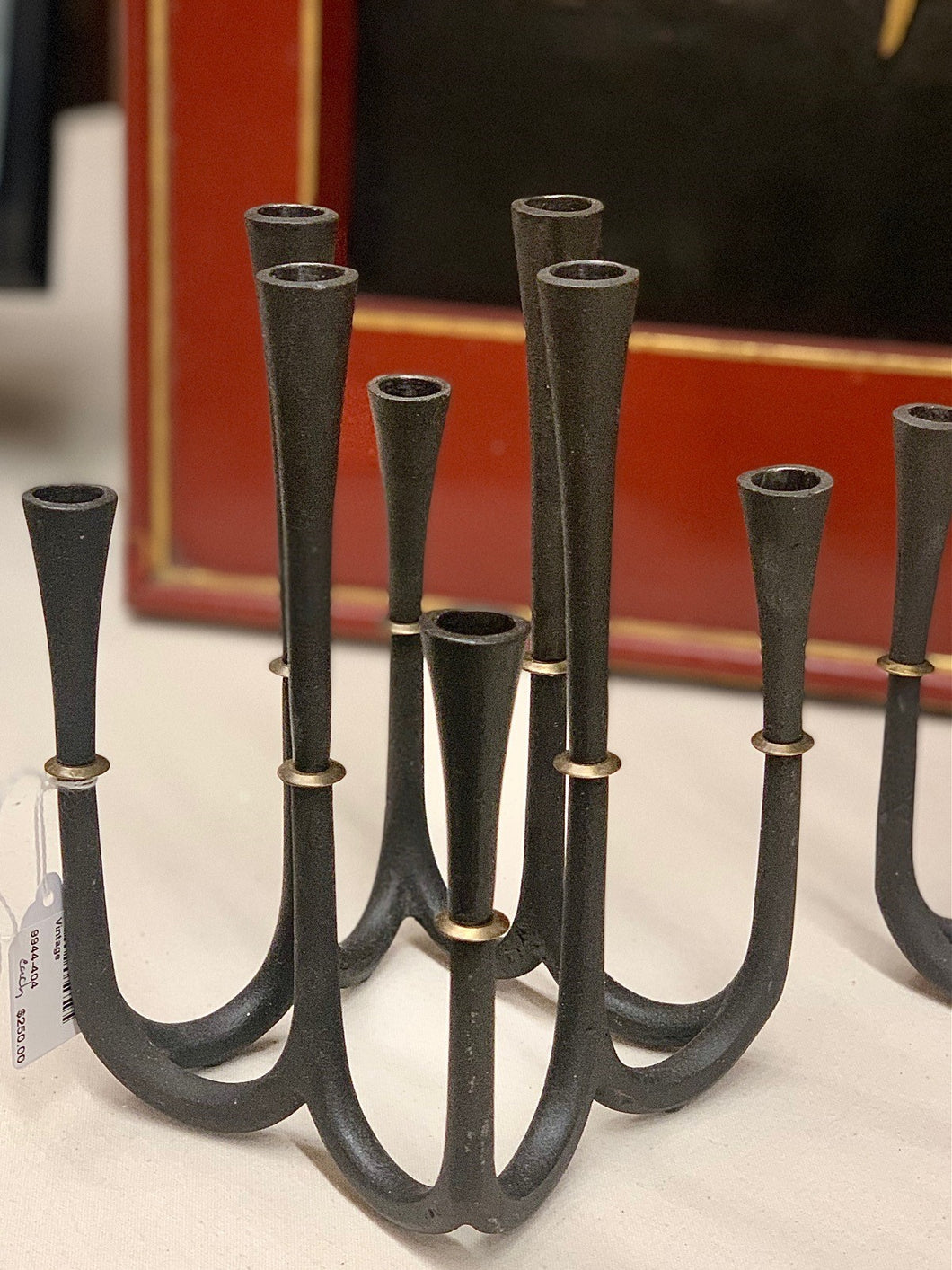 Vintage, iron and brass, Mid Century Danish candle holders - Jens Quitsgaard