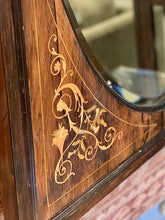 Antique marquetry mirror