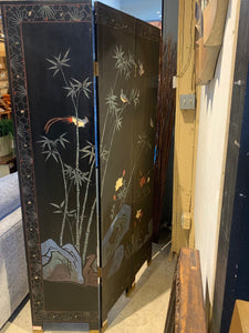 Vintage 4 panel hand carved screen